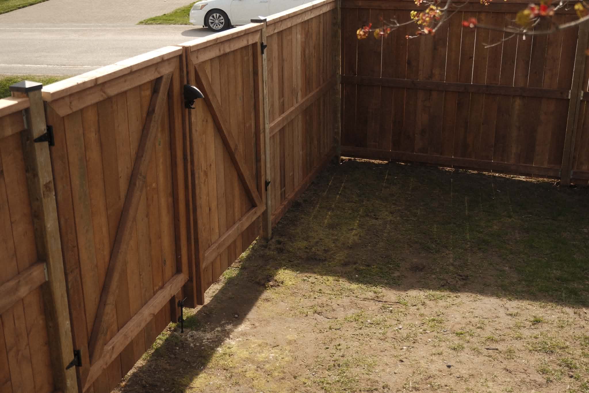 Wood fence with gate